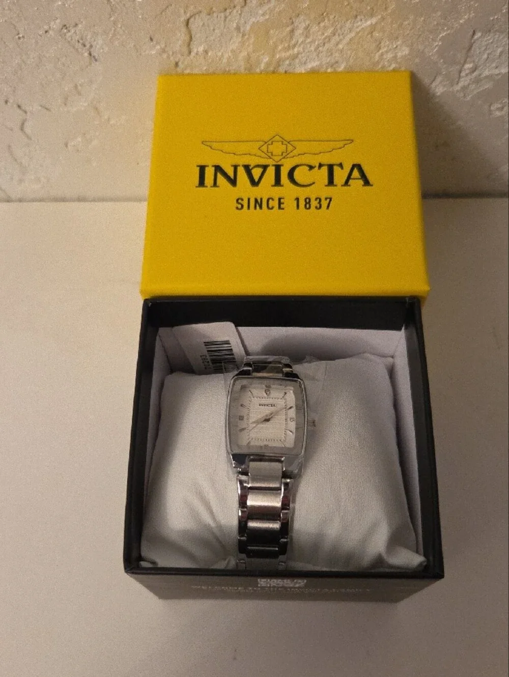 Invicta Silver-Tone Stainless Steel Rectangular Dress Watch